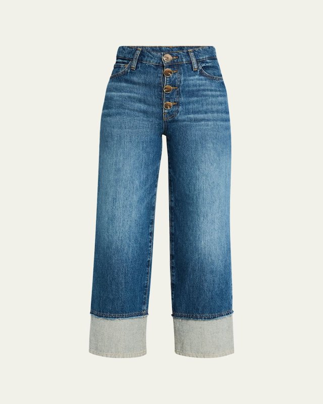 Simona Cuffed Straight-Leg Jeans